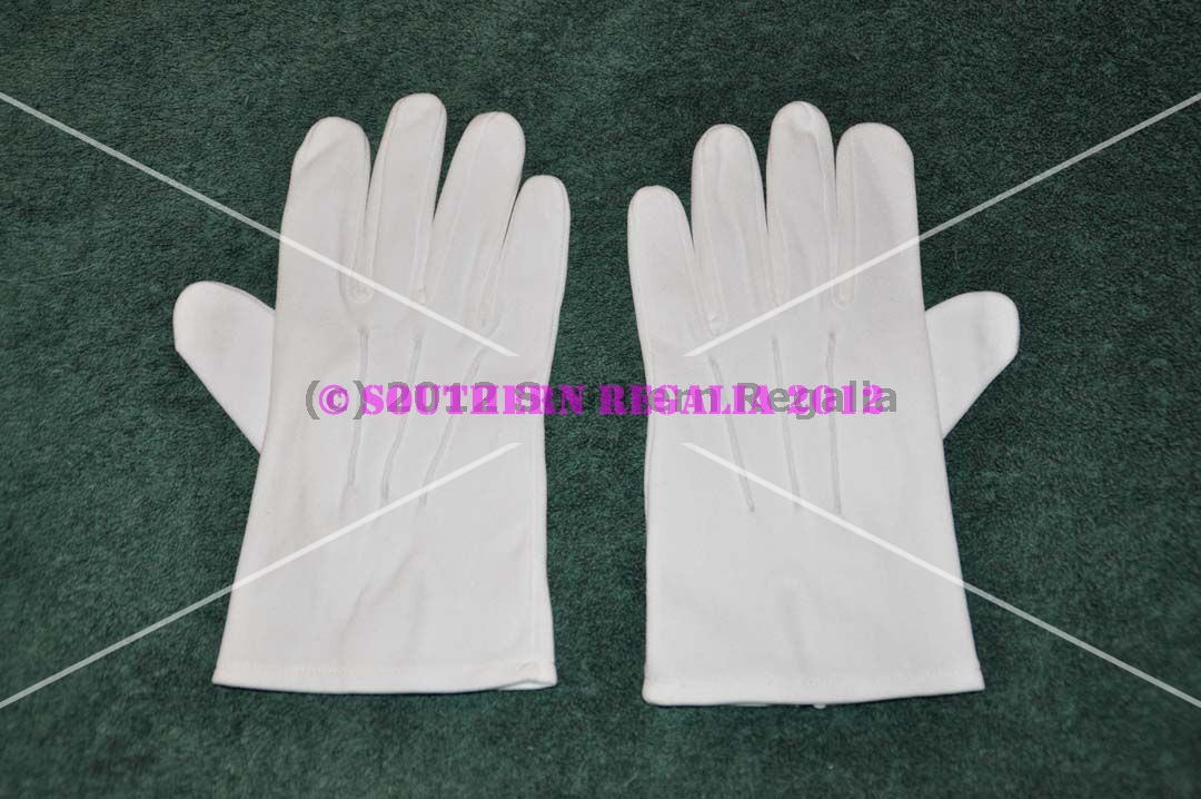 White Cotton Gloves (Large) - Click Image to Close